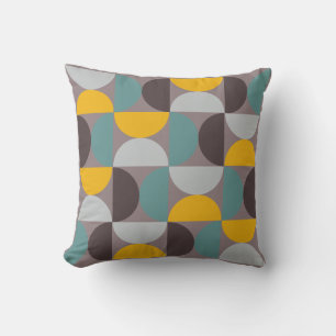 Mid-Century Modern Gold Moon Horizon   Cushion