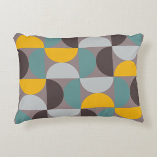 Mid-Century Modern Gold Moon Horizon   Decorative Cushion