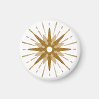 Mid-Century Modern Gold Starburst Round