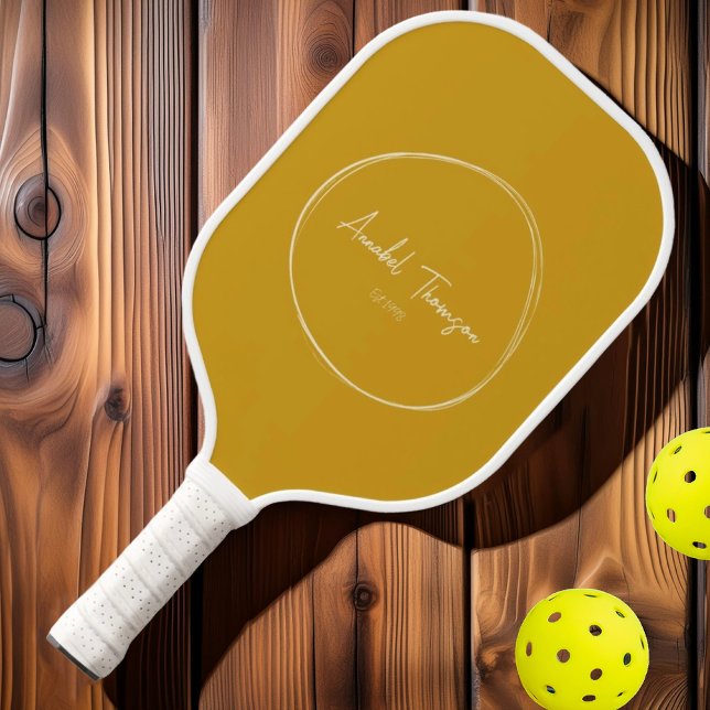 Mid-Century Modern Golden Ochre | Script Name Pickleball Paddle (Creator Uploaded)