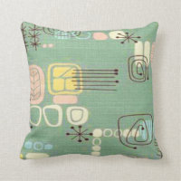 Mid Century Modern Graphic Design Throw Pillow