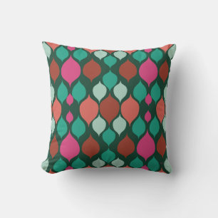 Mid Century Modern Green Geometric  Cushion