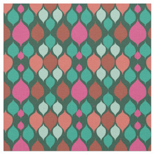 Mid Century Modern Green Geometric Fabric