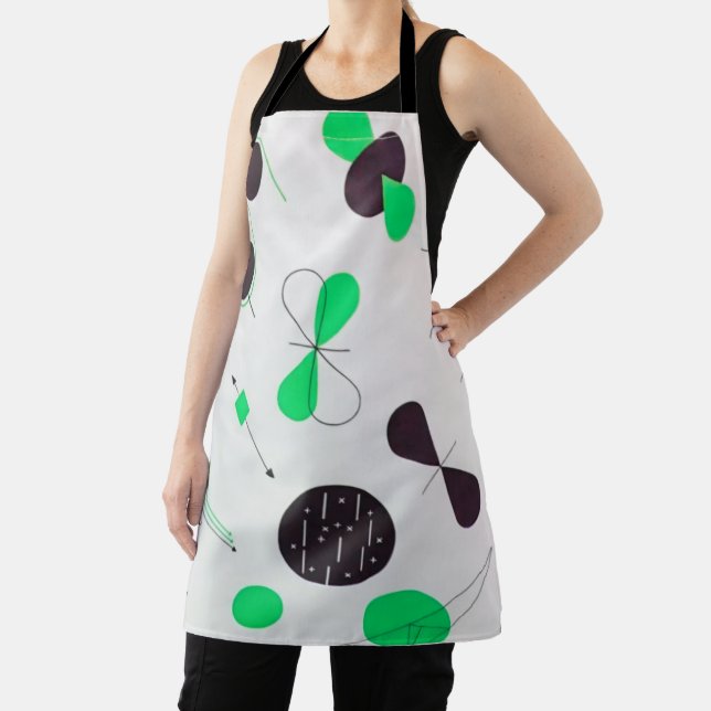 Mid Century Modern Green Physics  Apron (Insitu)