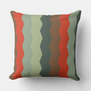 Mid-Century Modern Greens and orange      Cushion