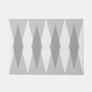 Mid Century Modern Grey Argyle Door Mat