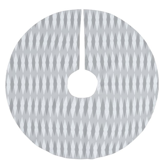 Mid Century Modern Grey Argyle Tree Skirt (Front)