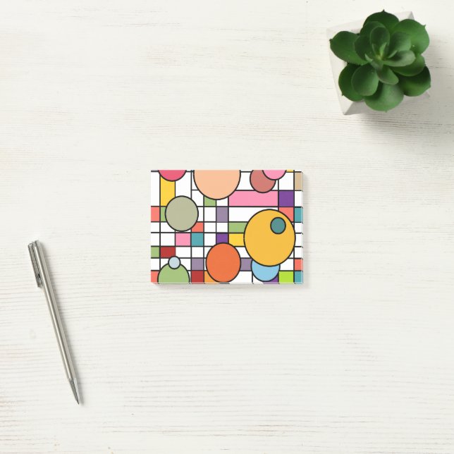 Mid-Century Modern Grid Post-it Notes (Office)
