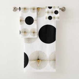 Mid Century Modern Half Circle Bath Towel Set