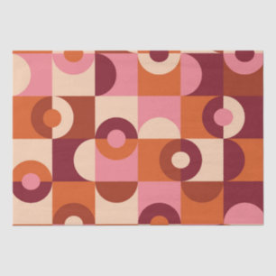 Mid Century Modern Half Circles Pink and orange Tissue Paper