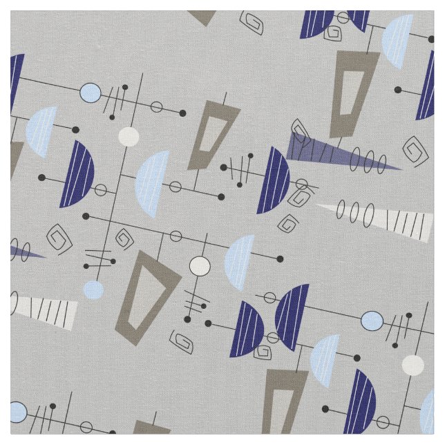 Mid-Century Modern Half Moons Design Fabric 12 (Close Up)