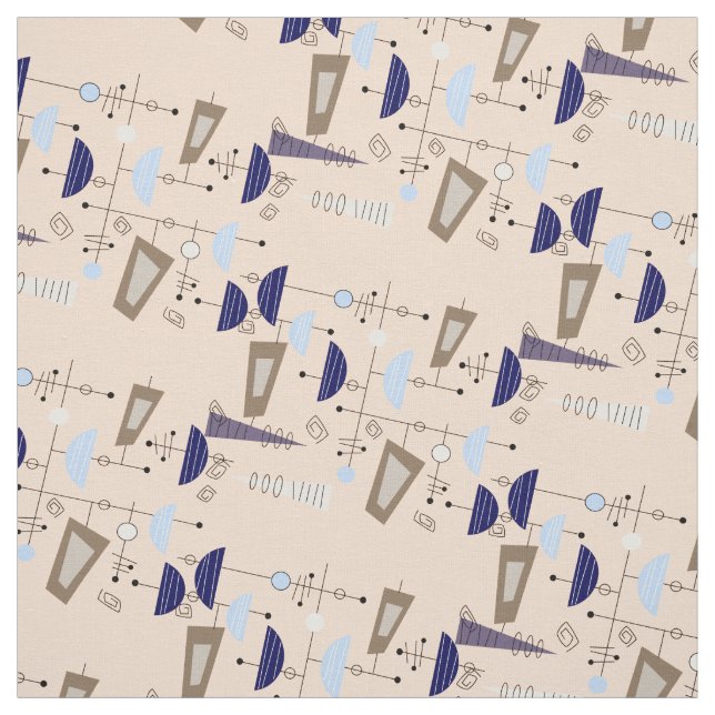 Mid-Century Modern Half Moons Design Fabric 13 (Swatch)