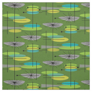 Mid-Century Modern Half Moons Design Fabric 23