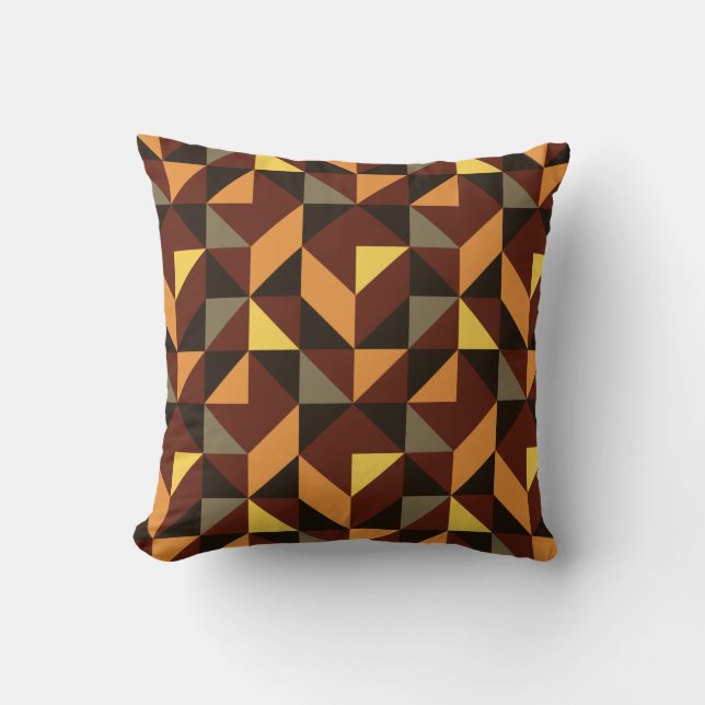 Mid Century Modern Halloween Half Square Triangles Cushion (Front)