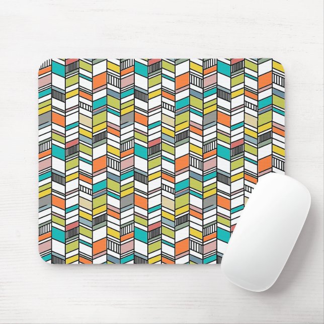 Mid-Century Modern Herringbone Mouse Mat (With Mouse)