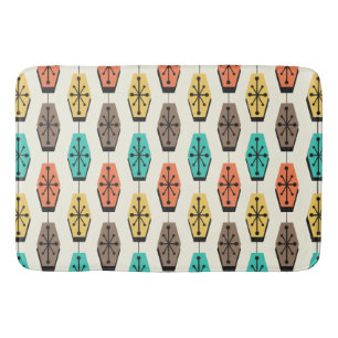 Mid Century Modern Hexagons Colourful Bath Mat