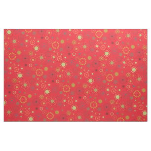 Mid-Century Modern Holiday Snowflake Pattern Fabric