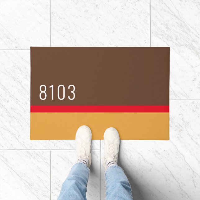 Mid Century Modern House Address 1970s Seventies Doormat (Indoor)