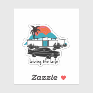Mid-century Modern House Car Palm sticker