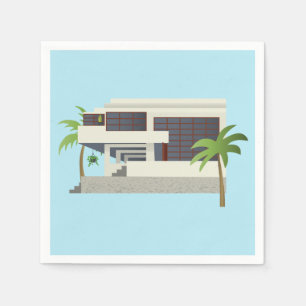 Mid Century Modern House Napkin