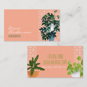 Mid Century Modern House Plants Business Card