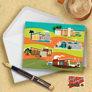 Mid-Century Modern Houses Note Cards