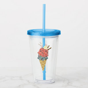 Mid Century Modern Ice Cream Cone Acrylic Tumbler