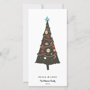 Mid-century Modern Illustrated Christmas Tree Holiday Card