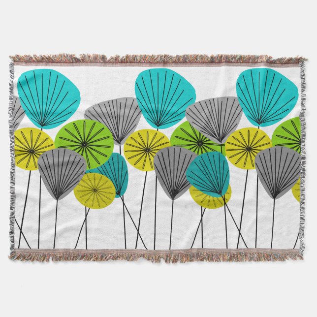 Mid-Century Modern Inspired Woven Blanket #40 (Front)