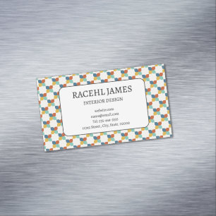 Mid Century Modern Interior Designer Retro Magnetic Business Card