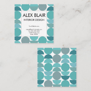Mid Century Modern Interior Designer Retro Square Business Card