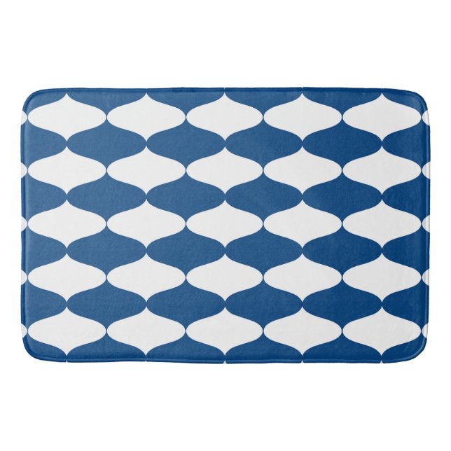 Mid Century Modern Interlocking Ogee Pattern Bath Mat (Front)