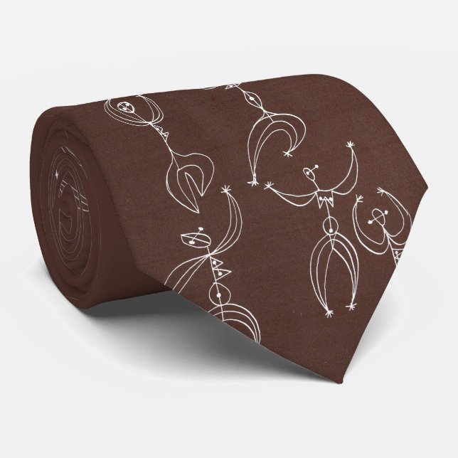 Mid-Century modern interpretive dance print Tie (Rolled)