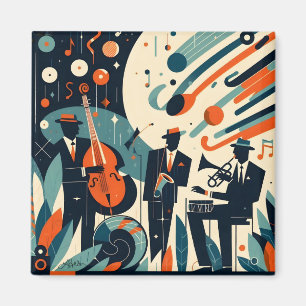 Mid Century Modern Jazz Age Trio Magnet
