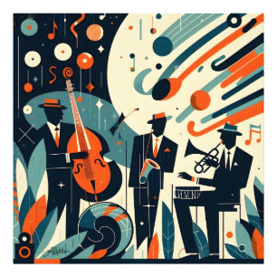Mid Century Modern Jazz Age Trio Photo Print