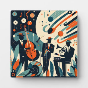 Mid Century Modern Jazz Age Trio Plaque
