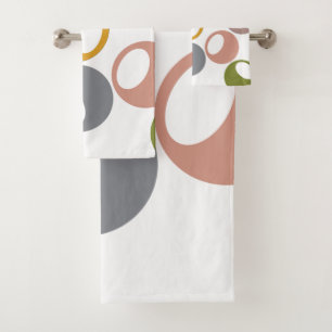 Mid-Century Modern Juggling Bath Towel Set