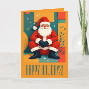 Mid-Century Modern Kitschy Santa Claus Card