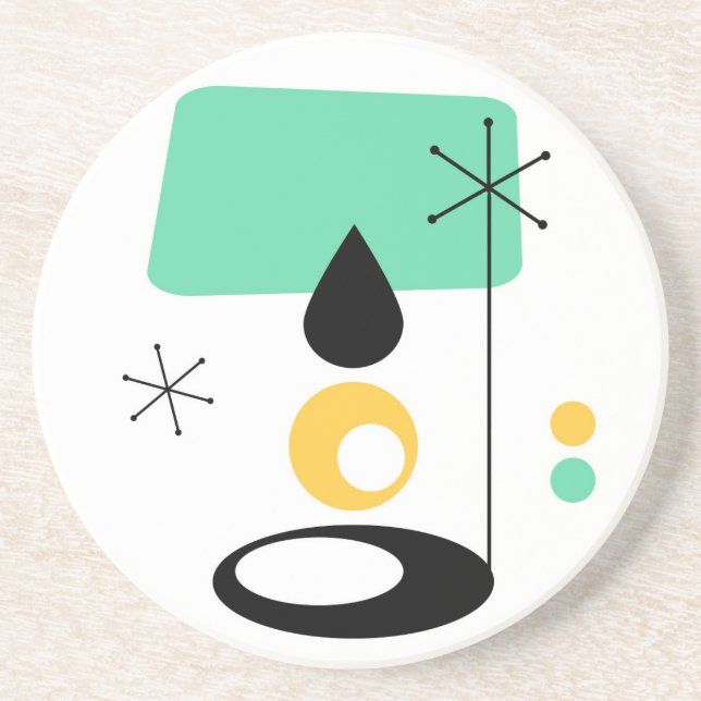 mid century modern lamp design blue gold coaster (Front)