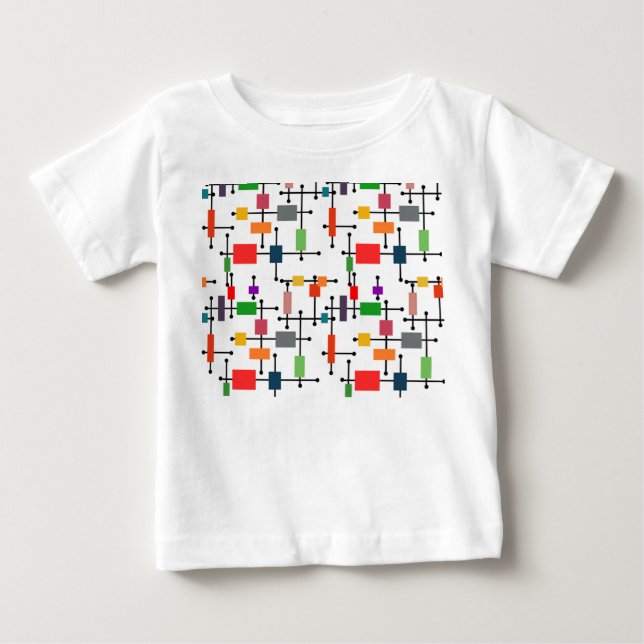Mid-Century Modern Large Grid  Baby T-Shirt (Front)