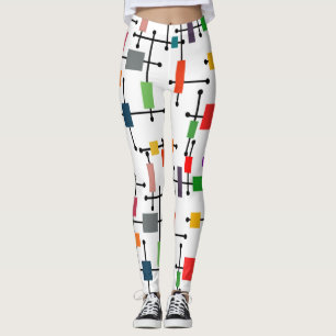 Mid-Century Modern Large Grid  Leggings