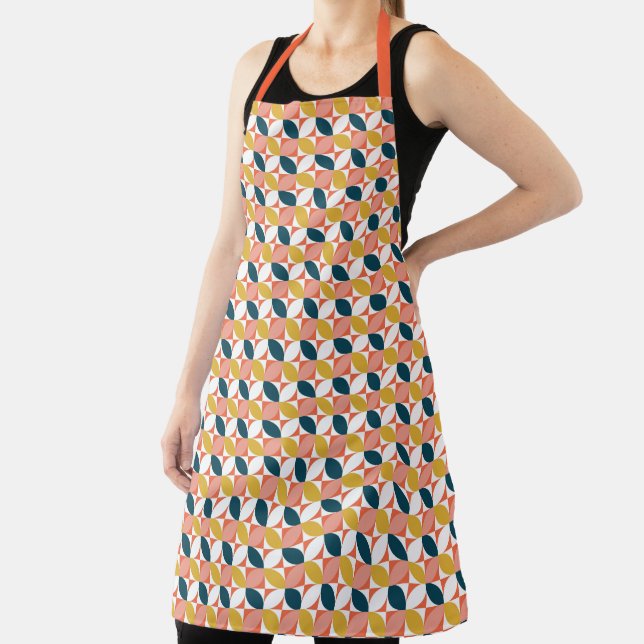 Mid-Century Modern Leaf Pattern Apron (Insitu)