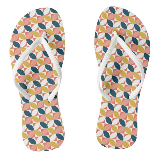 Mid-Century Modern Leaf Pattern Flip Flops (Footbed)