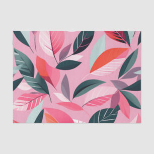 Mid Century Modern Leaf Pattern in Bold Pink Tissue Paper