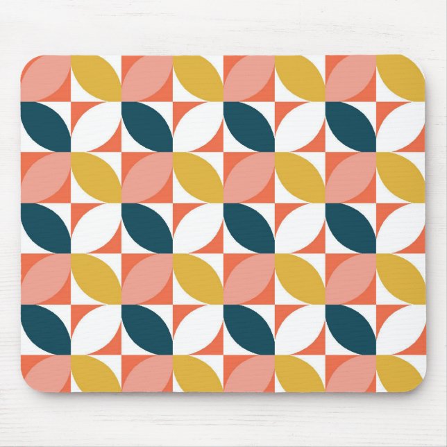 Mid-Century Modern Leaf Pattern Mouse Mat (Front)