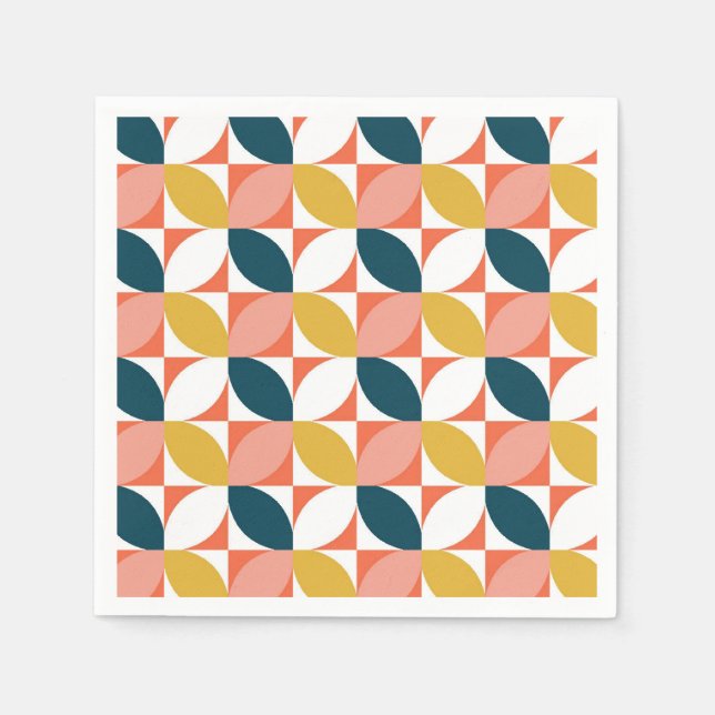 Mid-Century Modern Leaf Pattern Napkin (Front)