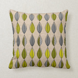 Mid-Century Modern Leaf Pattern Pillows