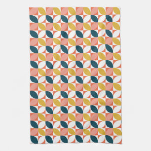 Mid-Century Modern Leaf Pattern Tea Towel