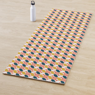 Mid-Century Modern Leaf Pattern Yoga Mat