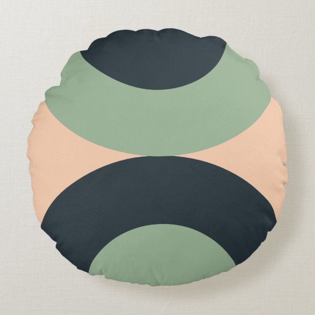 Mid-Century Modern Lemongrass Slate   Round Cushion (Front)